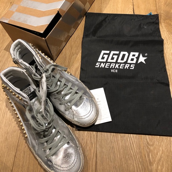 BRAND NEW Golden Goose Silver Slide Sneaker - Sz38 - Picture 3 of 8